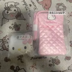 サンリオくじ　ハローキティ　ピンクキルト　ショルダーバッグ　マスコット