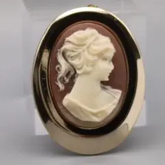 麗しの肖像 カメオ風スカーフ留め兼ペンダントトップ ～静謐なる横顔に宿る永遠の美