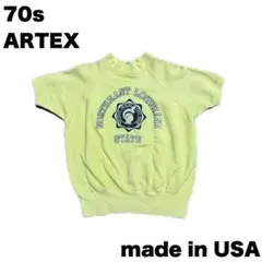 60sビンテージ半袖スウェット珍しい両面プリントARTEX旧タグL相当