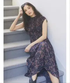 FRAY I.D プリーツデザインシフォンプリントワンピース　1