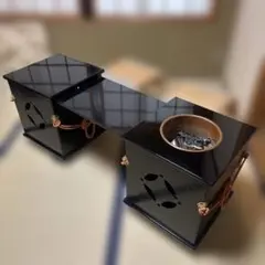 【茶道具】御園棚　裏千家　淡々斎好写　丸炉　電熱器付畳み椅子2脚　組立式 通販販売【茶道具】 御園棚 裏千家流 *淡々斎好写*立礼棚*立礼卓