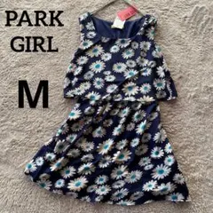 PARKGIRL セットアップ風ワンピース　M 紺　花柄　ガーリー　デイジー風