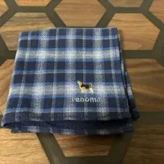 renomaの青チェック柄のハンカチ