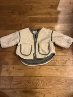 ボア素材 ジップアップジャケット カーキ　リバーシブル