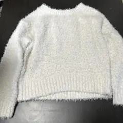 GU ホワイト シャギーニット 長袖 S
