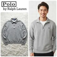 POLO RALPH LAUREN ポロラルフローレン ハーフジップ グレー Mのサムネイル