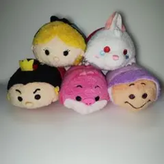 ツムツム ぬいぐるみセット　アリス　白うさぎ　チェシャ猫　ハートの女王