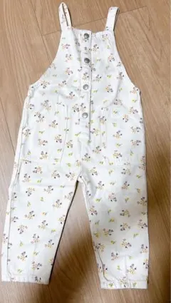 ZARA 花柄コットンオーバーオール