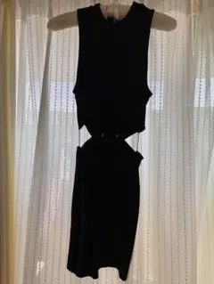 H&M ノースリーブ ブラックミニワンピース S