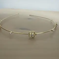 ゴールド 花モチーフ ヘアバンド