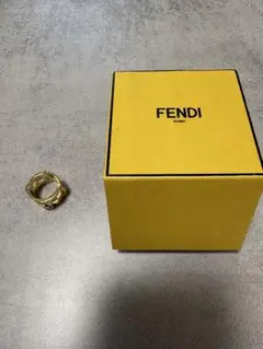 FENDI FFロゴ リング 指輪 ゴールド x ピンクグラデーション カラー