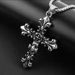 新品未使用 メンズネックレス 十字架 クロス シルバー