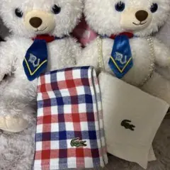Lacoste チェック柄ハンカチ 2枚セット