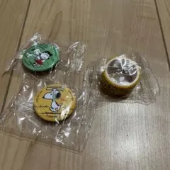 スヌーピー 缶バッジ マスキングテープ 3点セット