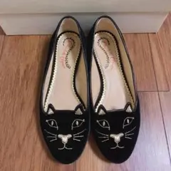 Charlotte Olympia ベロア フラット シューズ 猫 イタリア製 - メルカリ