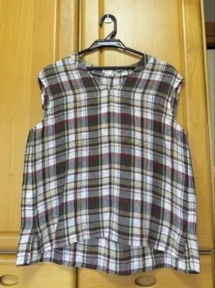 ◆23区◆（新品）チェック柄 ノースリーブ チュニックのサムネイル