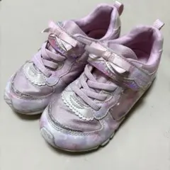 MOONSTAR LUVRUSHピンク花柄スニーカー 17.5cm