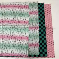 鬼滅の刃 生地 カットクロス 4枚セット／水通し済 未使用／ハンドメイド資材