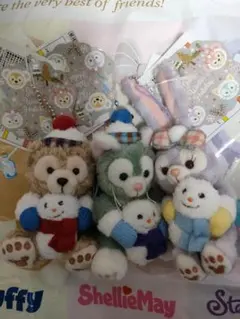 タグ付 ダッフィー＆フレンズ ぬいぐるみストラップ ウィンターホリデー