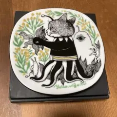 ヒグチユウコ 九谷焼絵皿 まねきにゃんこ / 九谷焼チャーム