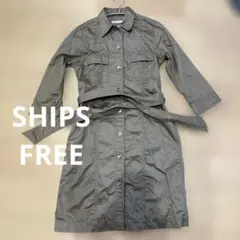 SHIPS シップス シャツ　ワンピース　フリーサイズ　カーキ