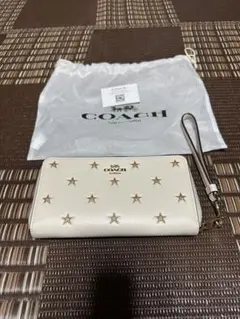 希少 COACH 長財布 スリムウォレット スケッチ プリント 恐竜 チェリー 