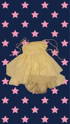 黄色 ワンピース 海外ガール