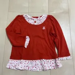 ホットビスケッツ 赤い長袖カットソー 100