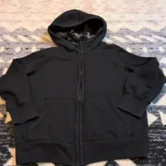 UNIQLO黒 フリース内側 フルジッパーパーカー120cm