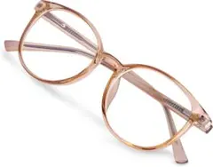 【特価】ピンクフレーム ブルーライトカット メガネ おしゃれ 度なし ケース付き