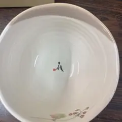 陶器製 花柄 飯碗と小皿 セット