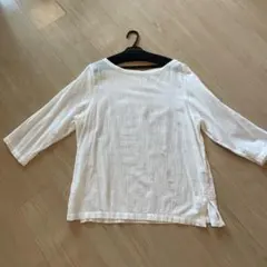 UNIQLO 夏物　綿100% ホワイト 七分袖チュニック Lサイズ