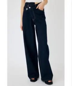 MOUSSY CROSS WAIST WIDE STRAIGHT カットオフ