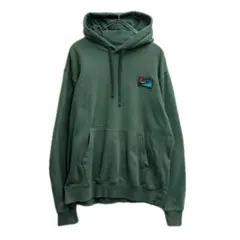 NIKE ワンポイントロゴ パーカー フーディー カーキ メンズL