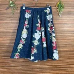 31 Sons de mode スカート 38サイズ M相当 紺 ネイビー 花柄