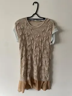 ◾︎希少◾︎ イッセイミヤケ 半袖 カットソー ギャザー 切り替え フリル 2 M ◾︎希少◾︎ イッセイミヤケ 半袖 カットソー ギャザー 切り替え
