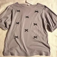 新品・COLZA グレー Tシャツ バルーンスリーブ LL