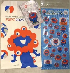 ミャクミャク　おえかきさん　ピンバッジ　プニプニシール