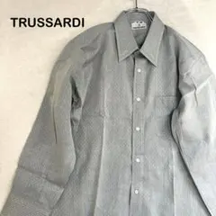 TRUSSARDI トラサルディ　長袖　ワイシャツ　ビジネスシャツ　ロゴ刺繍