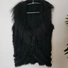 ETHROFフェイクファー ベスト ブラック ノースリーブ | Mercari