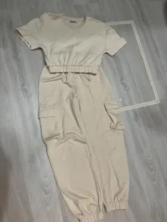 ZARA セットアップ クロップド丈 カーゴパンツ エクリュ