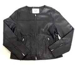 美品 SLOBE IENA ノーカラーライダースジャケット 羊革 サイズ40