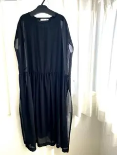 【フォーマル対応可】上品シフォン set ワンピース 黒