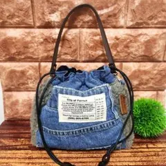いもちゃん様ご専用☆【デニムリメイク】ボア付き☆巾着☆ショルダー☆バック