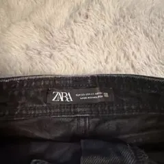 ZARA デニム ラップショートパンツ ブラック