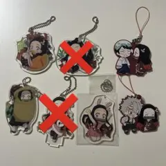 鬼滅の刃　竈門禰豆子　アクリルチャーム・ラバーマスコット　5点