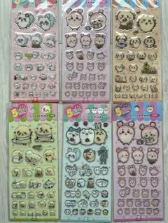 【韓国限定】ちいかわ 5サイズステッカー ぷっくりシール 6点セット