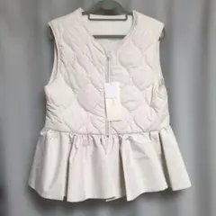 神戸レタス　アイボリー キルティングダウンベスト