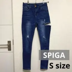 SPIGA スピーガ　サイドスリットスキニーデニム　美品　ブルー　Sサイズのサムネイル