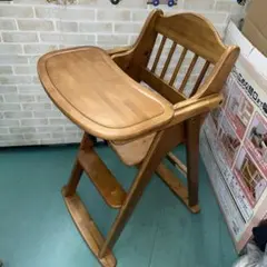 飛騨産業☆ナチュラル木製 キツツキ ベビーチェア ハイチェア